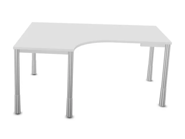 bureau à retour à hauteur réglable,HxlxP 720-840x1600x1200mm,Bl-bla