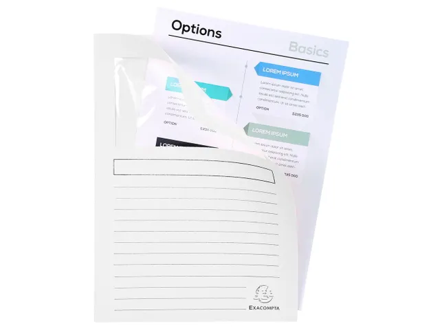 Pak van 100 venstermappen SUPER 160g/m2 - 22x31cm-Wit
