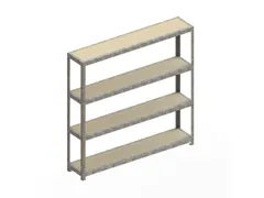 Breedvakstelling 1970x2000x400mm Vaklast 500kg 4 Houten Legborden