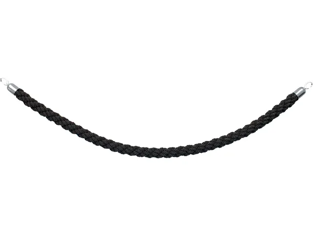 Corde Securit 150cm noire avec embouts chromés