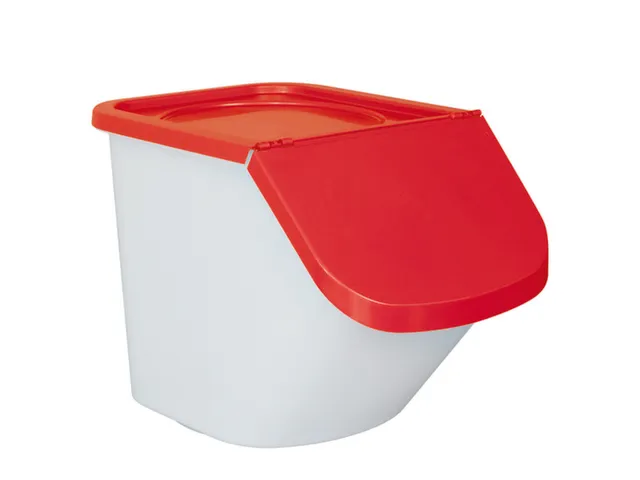 ingrediëntendispenser,HxBxD 450x430x610mm,40l,PP,bak/deksel wit/rood
