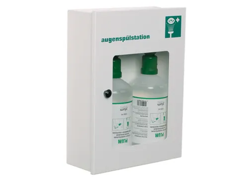 EHBO-kast voor oogbescherming,v. zuren/logen,m. oogspoelflessen
