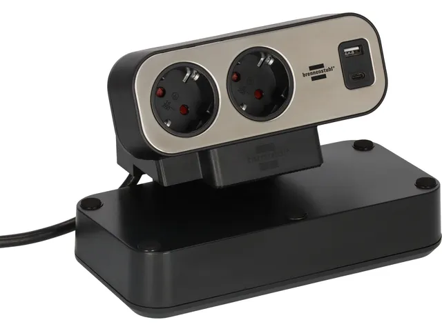 Stekkerdoos Brennenstuhl Estilo bureau duplex 10-voudig 1 USB C, 1 USB