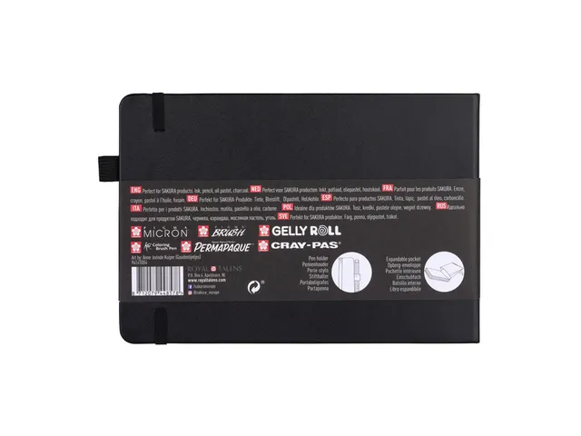 Schetsboek Sakura 80 zwarte vellen 140gr 210x148mm zwart