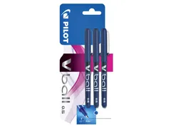 Rollerpen Pilot V-Ball 05 Fijne punt Blauw Blister à 3 stuks