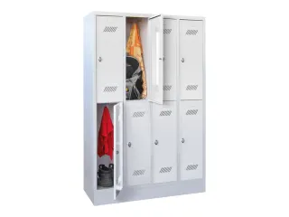 dubbeldekse locker,HxBxD 1850x1200x500mm,4x2vak.,RAL7035,front RAL7035 - 2