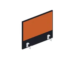 baliepaneel bureau aanbouw links B 600mm CC-zwart BN3012-oranje