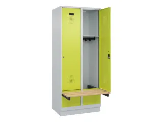 locker met bank,HxBxD 1950x800x815mm,2vak,vak B 400mm,cilinderslot - 1