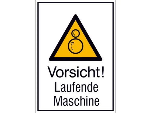 waarschuwings-combibord,v. binnen/buiten,Pas op! Draaiende machine
