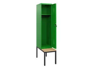 locker met bank,HxBxD 1950x400x815mm,1vak,vak B 400mm,draaigrendel - 1