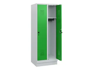 schoollocker,HxBxD 1630x600x500mm,2vak,vak B 300mm,draaigrendel,sokkel - 1