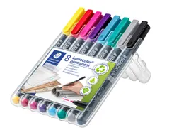 Viltstift Staedtler Lumocolor 317 permanent M set à 8 kleuren