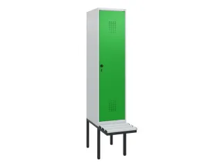 locker met bank,HxBxD 1950x400x815mm,1vak,vak B 400mm,draaigrendel - 2