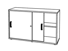 schuifdeurkast,HxBxD 748x1200x400mm,1xhouten vloer,2ordnerhoogte