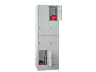 lockerkast,HxBxD 1850x600x500mm,2x4vakken,RAL7035,front RAL3000 - 2