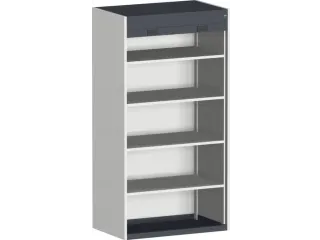 roldeurkast 2000x1050x650mm 4xStalen bodem cil.-slot RAL7035 RAL7016 - 1