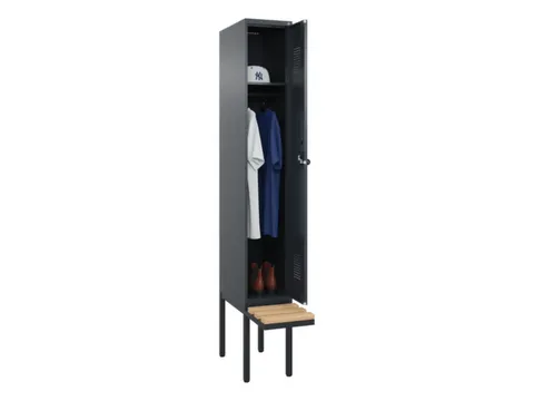 locker met bank,HxBxD 2120x300x815mm,1vak,vak B 300mm,draaigrendel