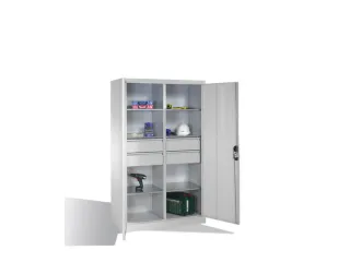 werkplaatskast,HxBxD 1950x1200x500mm,romp RAL7035,front RAL7035 - 1
