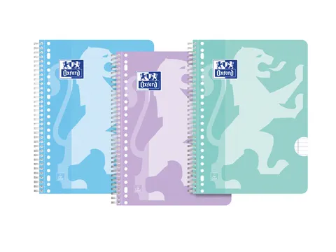 Collegeblok Oxford School A4+ lijn 23-gaats 160 pagina's 80gr pastel a