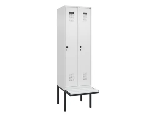 locker met bank,voor scheiding van kleding,HxBxD 2120x600x815mm,2vak