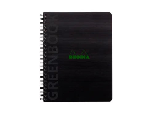 Notitieboek Rhodia Greenbook A5 lijn 6-gaats 180 pagina's 90gr zwart