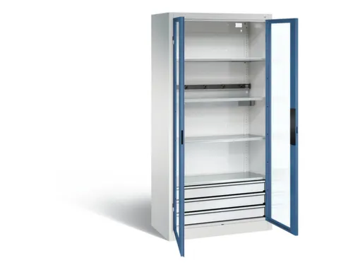 acculaadkast 1950x930x500mm 5stekkerdozen 230V cil.-slot front RAL5023