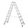 staande trap NL beide zijden 2x8treden aluminium gegroefd balk L 2 17m