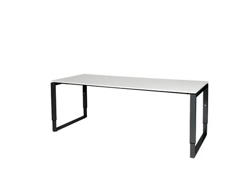 Domino Plus Bureau Hoogte Verstelbaar 2000x800mm Wit 25mm Zwart