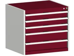 ladekast HxBxD 700x800x650mm 5laden romp RAL7035 front RAL3004