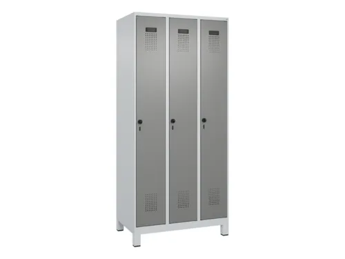 locker,HxBxD 1950x900x500mm,3vak,vak B 300mm,draaigrendel,voeten