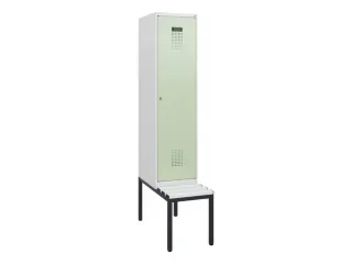 locker met bank,HxBxD 1950x400x815mm,1vak,vak B 400mm,cilinderslot - 2