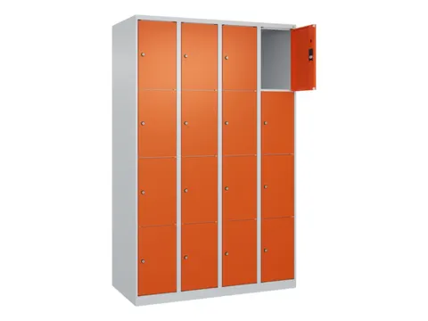 lockerkast,HxBxD 1850x1200x500mm,4x4vakken,vak B 300mm,cil.-slot