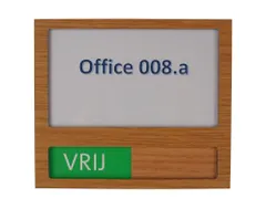 Premium Deurbord Houtlook met schuif Vrij Bezet Groen Rood 150x130mm