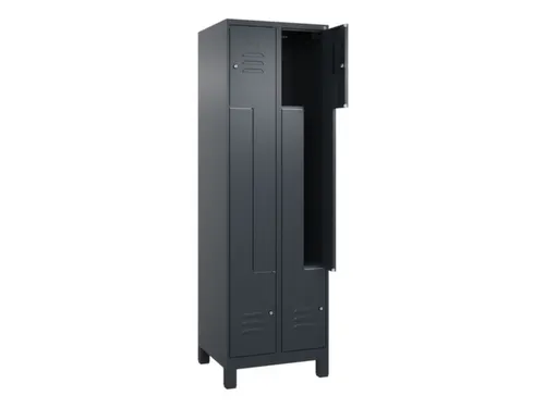 Z-garderobekast,HxBxD 1950x600x500mm,vak B 150/300mm,cil.-slot,voeten