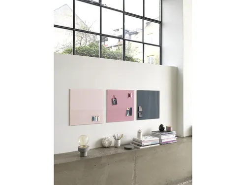 Glasmagneetbord Naga 45x45cm poeder roze