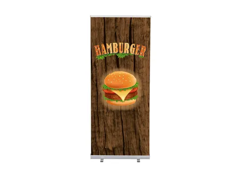 Roll-Banner 85x200 complete set met print "Hamburger"