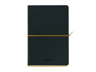 Notitieboek Aurora Tesoro A5 192blz lijn 80gr zwart geel - 1