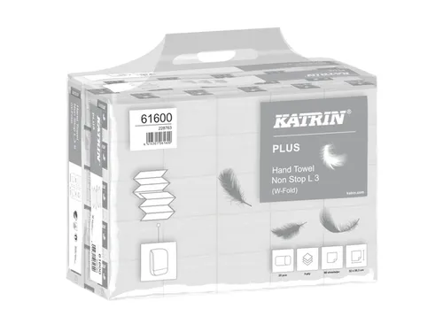 Handdoek Katrin Plus w-vouw 3-laags 203x320mm 25x90 vel wit 61600
