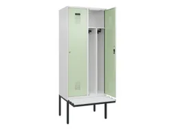 locker met bank,voor scheiding van kleding,HxBxD 2120x800x815mm,2vak