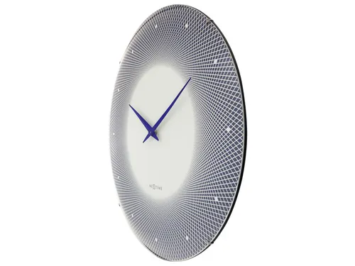 Wandklok Nextime dia 50cm bolvormig glas blauw kunststof Deep