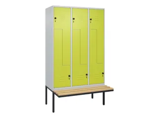 Z-garderobekast,HxBxD 2120x1200x815mm,6vak,vak B 400mm,draaigrendel - 1