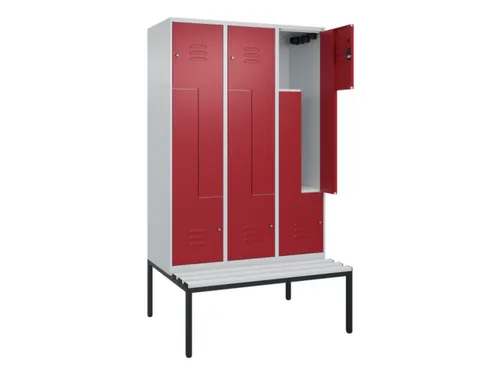 Z-garderobekast,HxBxD 2120x1200x815mm,6vak,vak B 400mm,cil.-slot