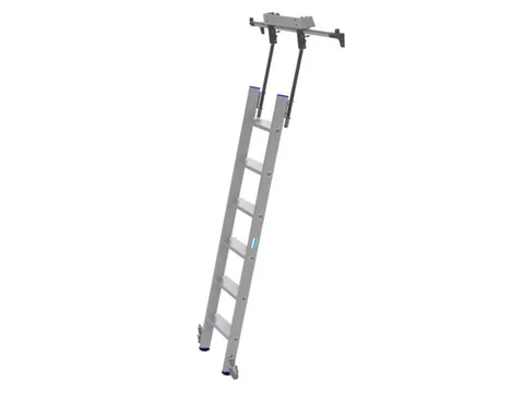 verrijdbare stellingladder,balk L 1,7m,v. H tot 1,9m,6,treden