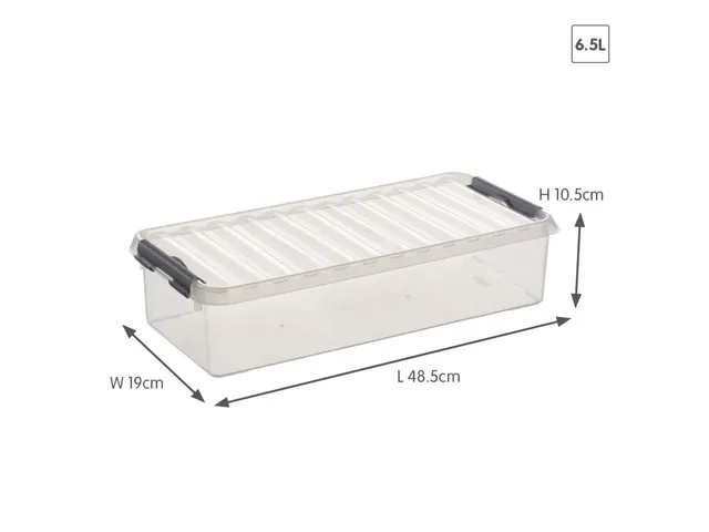 Q-line opbergbox 6,5L transparant grijs - 48,5x19x10,5cm