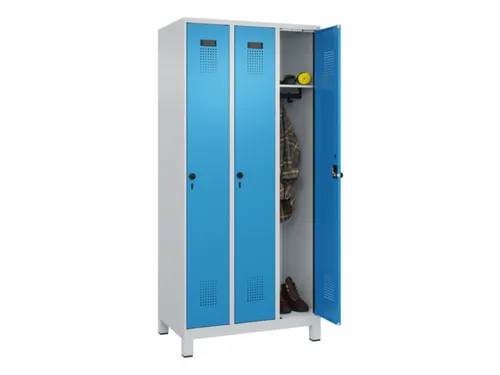 locker,HxBxD 1950x900x500mm,3vak,vak B 300mm,draaigrendel,voeten