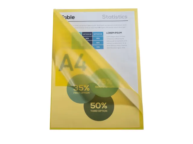 Sachet 100 pochettes polypropylène grainé 12/100e - A4 - Jaune