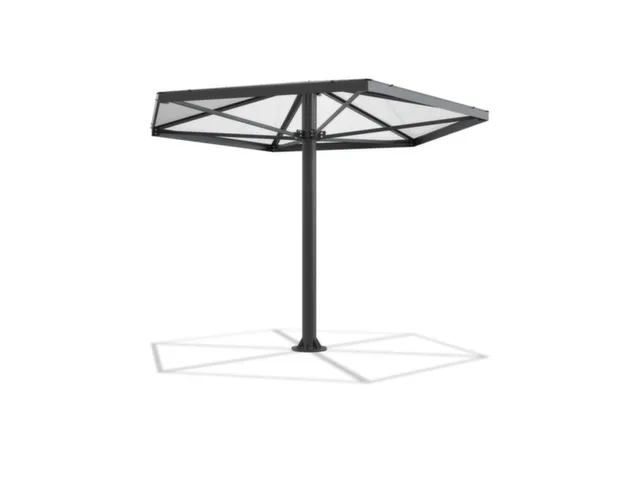 rokersparaplu,zeshoekig,HxBxD 3046x3448x3448mm,dak polycarbonaat
