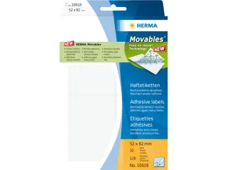 HERMA 10618 Verwijderbare universele etiketten 52x82mm Wit 96 stuks - 2