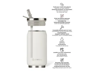 Thermosbeker Les Artistes Paris blik 280ml Wit Met Rietje - 3