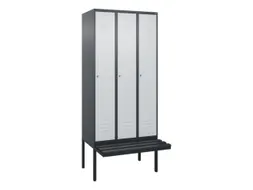 locker met bank,HxBxD 2120x900x815mm,3vak,vak B 300mm,cil.-slot